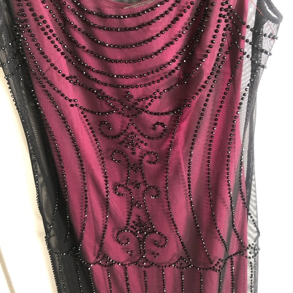 Vintage Size 8 Bellissima Fashions pink sheath dress with black sheer fabric - Picture 3 of 12